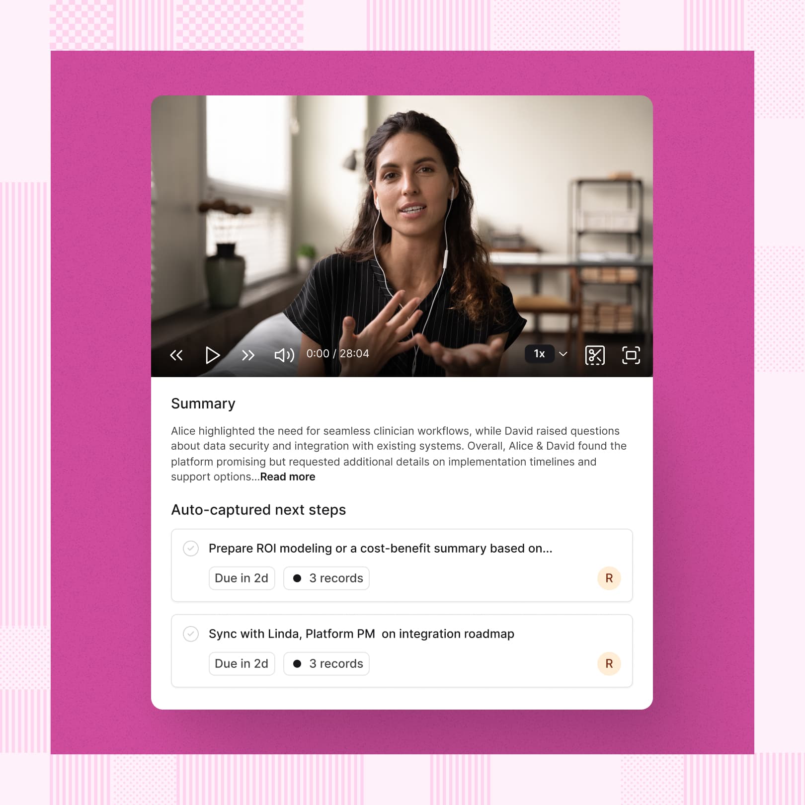 Reevo Engage: Email performance dashboard showing outbound metrics with 2,495 emails sent, progress breakdown by done, in progress, and enrolled, CRM analytics interface on purple background