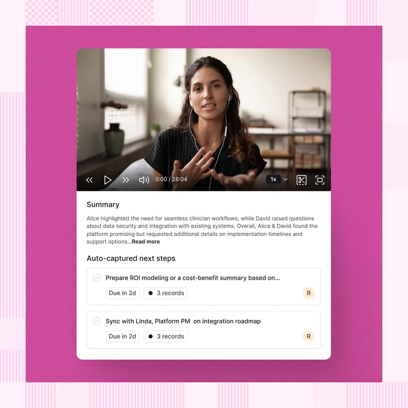 Reevo Engage: Email performance dashboard showing outbound metrics with 2,495 emails sent, progress breakdown by done, in progress, and enrolled, CRM analytics interface on purple background