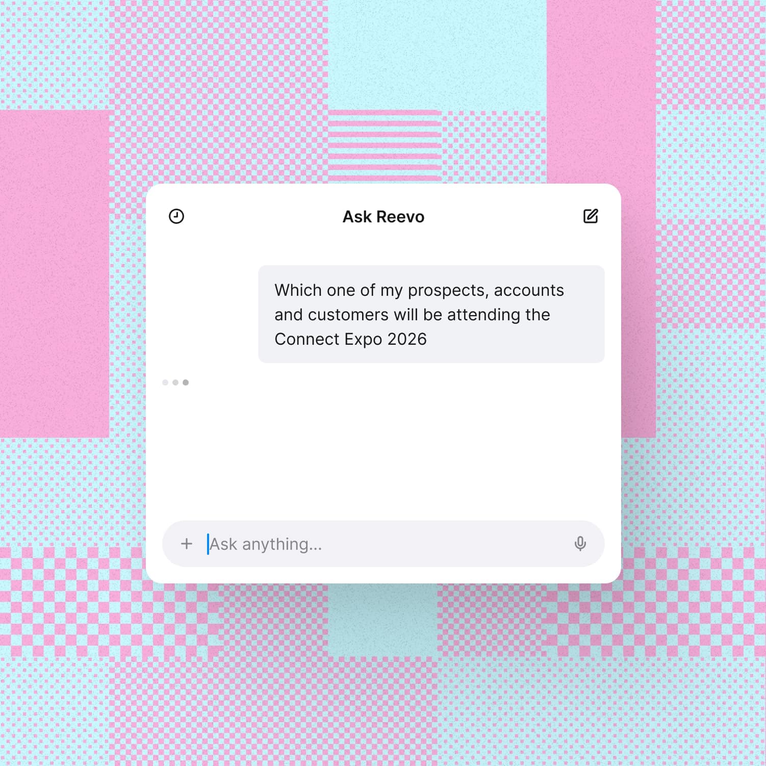 Reevo mobile app using Ask Reevo to answer a question about a specific account