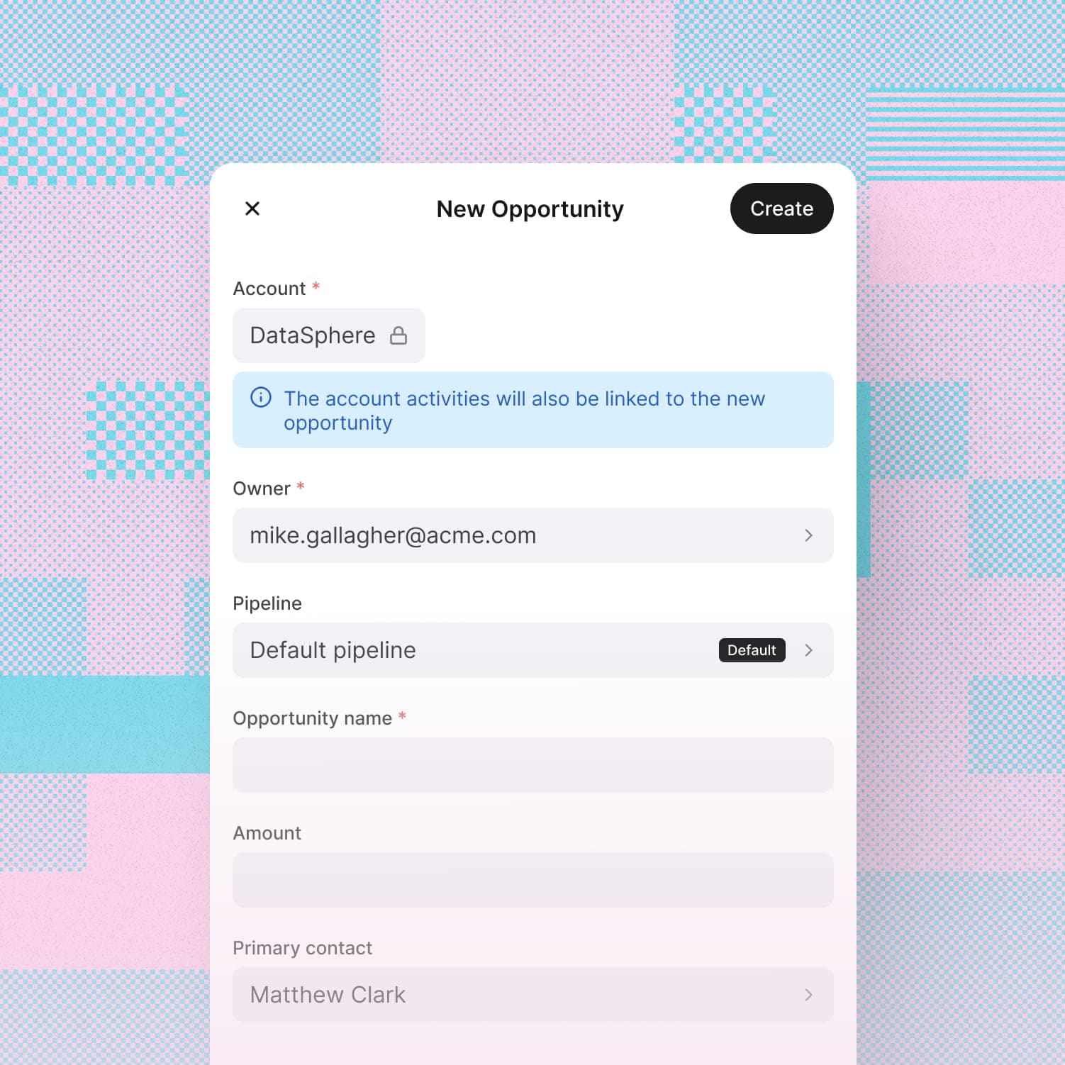 Reevo mobile app creating a new opportunity from the field